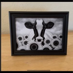 Farmhouse Cow and sunflowers picture 8x10 w/frame